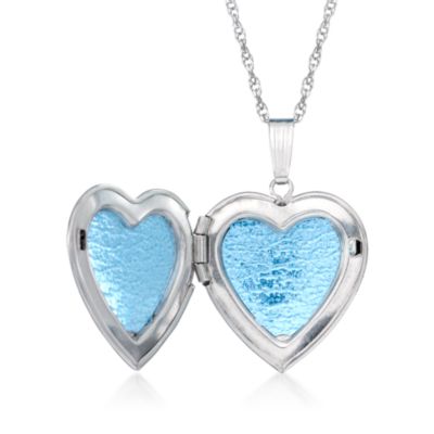 Floral Motif Locket Necklace In 14kt White Gold. 16" &mdash; Alt Image 2
