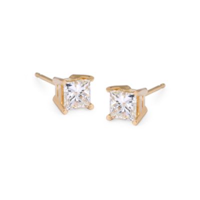 .50 ct. t.w. Princess-Cut Diamond Stud Earrings In 14kt Yellow Gold &mdash; Alt Image 1