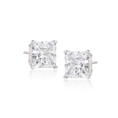 .30 ct. t.w. Princess-Cut Diamond Stud Earrings In 14kt White Gold &mdash; Alt Image 1
