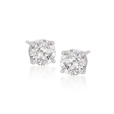 1.0 ct. t.w. CZ Stud Earrings In 14kt White Gold &mdash; Alt Image 1