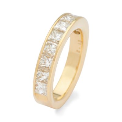 2.00 ct. t.w. Princess-Cut Diamond Band In 14kt Yellow Gold. Size 8 &mdash; Alt Image 2