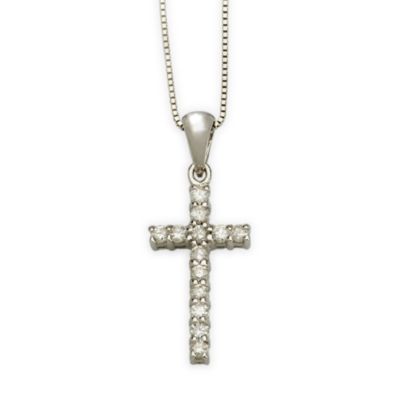 .25 ct. t.w. Diamond Cross Necklace In 14kt White Gold  &mdash; Alt Image 1