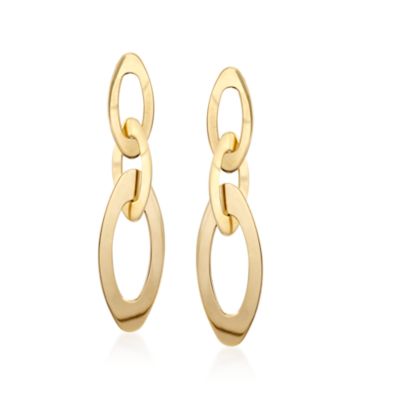 Roberto Coin 18kt Yellow Gold Three Link Earrings With Ruby &mdash; Alt Image 1