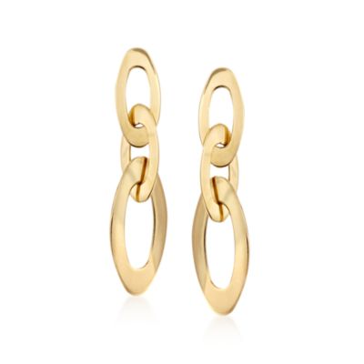 Roberto Coin 18kt Yellow Gold Three Oval Link Earrings With Ruby &mdash; Alt Image 1