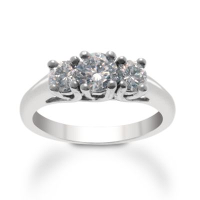 1.00 ct. t.w. Round Diamond 3-Stone Ring In Platinum &mdash; Alt Image 1