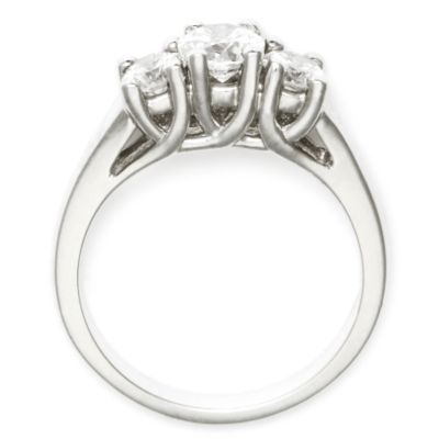1.00 ct. t.w. Round Diamond 3-Stone Ring In Platinum &mdash; Alt Image 2
