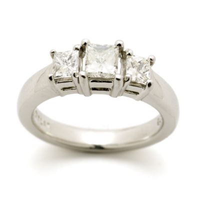 1.00 ct. t.w. Princess-Cut Diamond 3-Stone Ring In Platinum &mdash; Alt Image 1