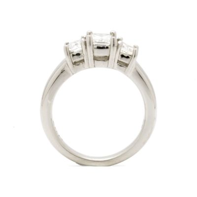 1.00 ct. t.w. Princess-Cut Diamond 3-Stone Ring In Platinum &mdash; Alt Image 2