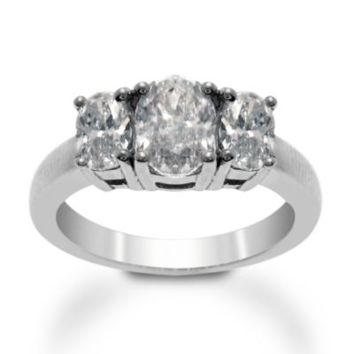 2.00 ct. t.w. Oval Diamond 3-Stone Ring In Platinum &mdash; Alt Image 1