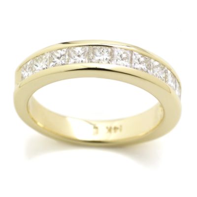 14kt Yellow Gold Band With Twelve Princess-Cut Channel-Set Diamonds (1.50 ct. t.w.) &mdash; Alt Image 1