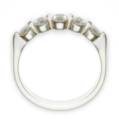 Platinum Band With 5 Round Brilliant-Cut Diamonds (.75 ct. t.w.) &mdash; Alt Image 2