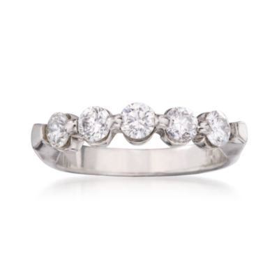 Platinum Band With 5 Round Diamonds (1.00 ct. t.w.) &mdash; Alt Image 1
