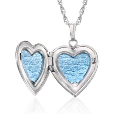 Sterling Silver Engraved Heart Locket With Chain &mdash; Alt Image 2