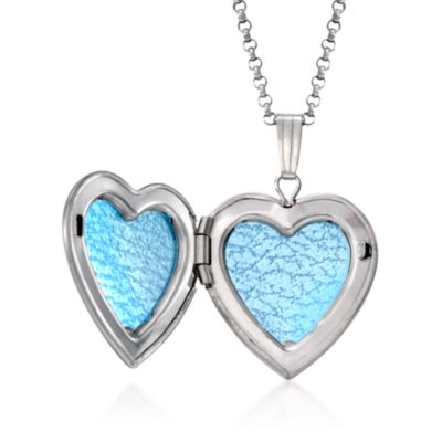 Sterling Silver Half Engraved Heart Locket With Chain &mdash; Alt Image 2