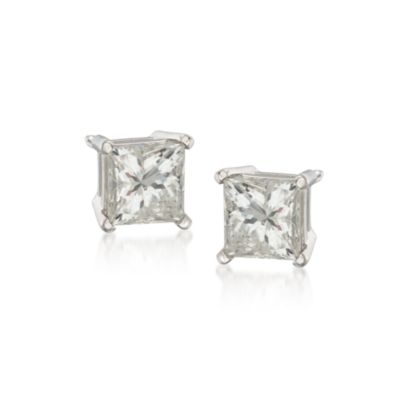 2.00 ct. t.w. Princess-Cut Diamond Stud Earrings In 14kt White Gold &mdash; Alt Image 1