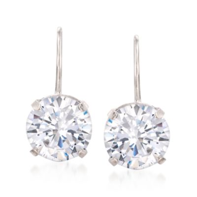 Cubic Zirconia Leverback Earrings &mdash; Alt Image 1