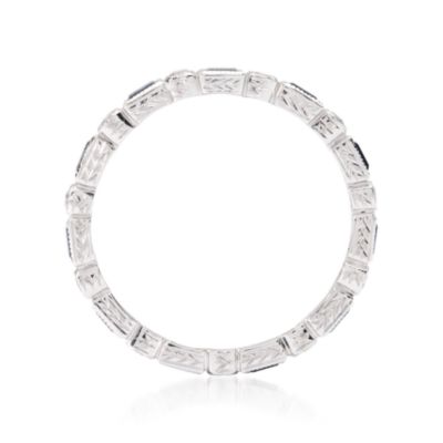 Sapphire and Diamond Eternity Band In 18kt White Gold &mdash; Alt Image 3