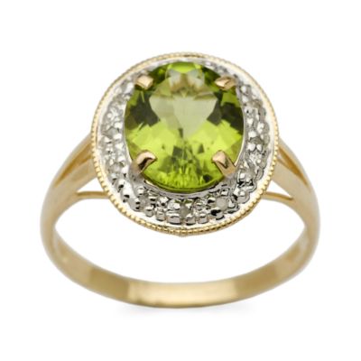 2.50 Carat Peridot and Diamond Ring In 14kt Yellow Gold. Size 7 &mdash; Alt Image 1