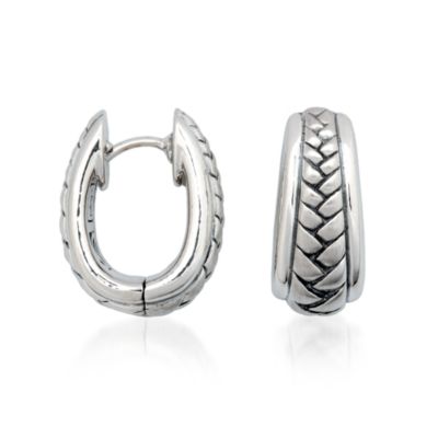 Scott Kay Tapered Sterling Silver Hoop Earrings  &mdash; Alt Image 1