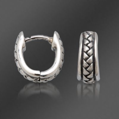 Scott Kay Sterling Silver Basket Weave Hoop Earrings &mdash; Alt Image 1