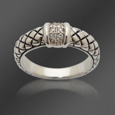 Scott Kay .13 ct. t.w. Diamond Ring In Sterling Silver. Size 7 &mdash; Alt Image 1