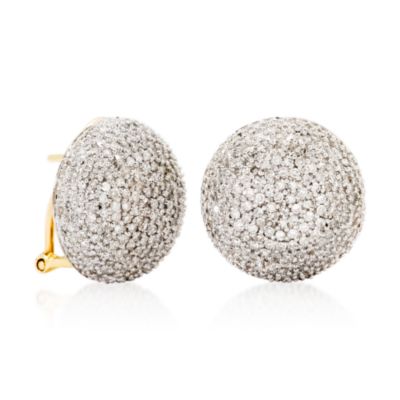 2.00 ct. t.w. Pave Round Diamond Stud Earrings In 14kt Yellow Gold  &mdash; Alt Image 2