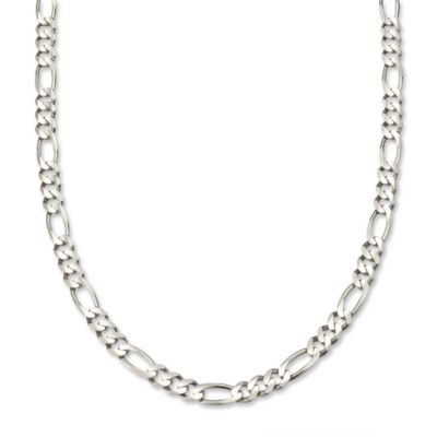 14kt White Gold Figaro Link Chain Necklace. 20" &mdash; Alt Image 1