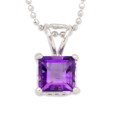 1.10 Carat Amethyst Necklace In 14kt White Gold &mdash; Alt Image 1