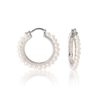 Cultured Pearl Earrings In Sterling Silver  &mdash; Alt Image 1