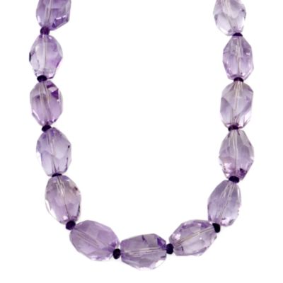 Amethyst Bead Necklace With 14kt Yellow Gold Clasp &mdash; Alt Image 1