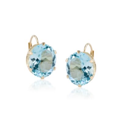 8.00 ct. t.w. Blue Topaz Earrings In 14kt Yellow Gold &mdash; Alt Image 1