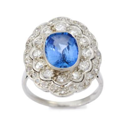 C. 1940 Vintage 2.71 Carat Sapphire and 1.00 ct. t.w. Diamond Ring In Platinum. Size 5.75 &mdash; Alt Image 1