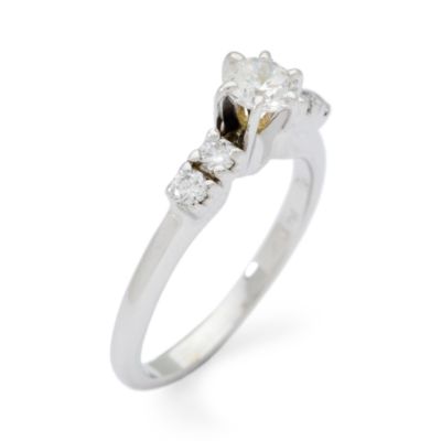 C. 1950 Vintage .50 ct. t.w. Brilliant-Cut Diamond Ring In 14kt White Gold. Size 5 &mdash; Alt Image 2