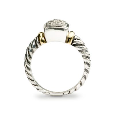 Diamond Accent Cable Ring In 14kt Yellow Gold and Sterling Silver &mdash; Alt Image 3
