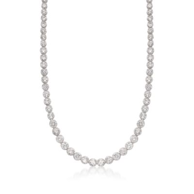 8.80 ct. t.w. CZ Tennis Necklace In Sterling Silver &mdash; Alt Image 1