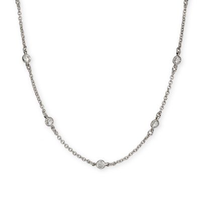 5.00 ct. t.w. CZ Station Necklace In Sterling Silver &mdash; Alt Image 1