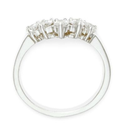 14kt White Gold V-Design Band With 5 Round Diamonds (.50 ct. t.w.) &mdash; Alt Image 2