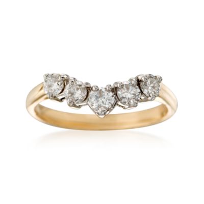 14kt Two-Tone Gold V-Design Band With 5 Round Diamonds (.50 ct. t.w.) &mdash; Alt Image 1
