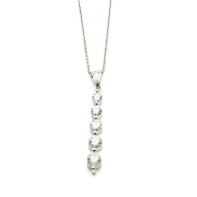 2.00 ct. t.w. Diamond Journey Necklace In 14kt White Gold. 18" &mdash; Alt Image 1