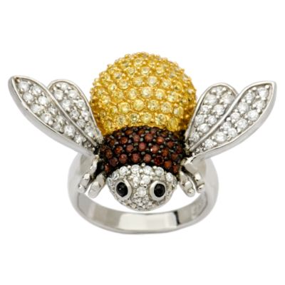 #210991: 3.60 ct. t.w. Multicolored CZ Bumble Bee Ring In Sterling Silver: Diamond Jewelry, Diamond Engagement Rings, Gold, Pearl and Estate Jewelry at Ross-Simons from ross-simons.com