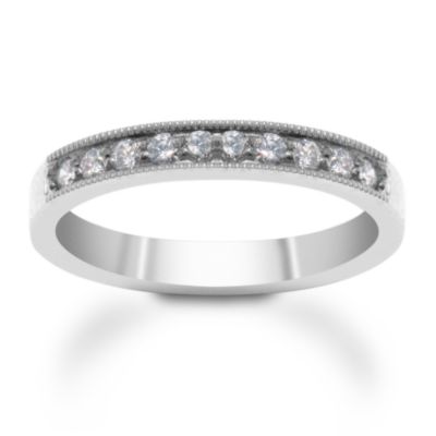 Platinum Band With 11 Round Channel-Set Diamonds (.30 ct. t.w.) &mdash; Alt Image 1