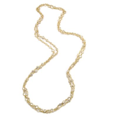 3.60 ct. t.w. CZ Station Link Necklace In Vermeil &mdash; Alt Image 2