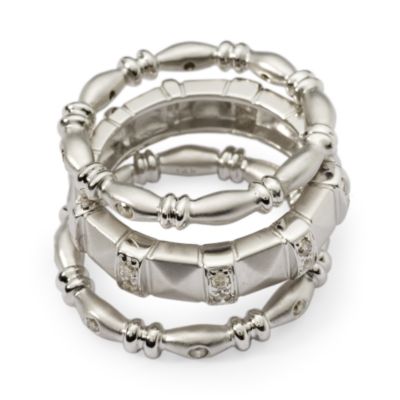 Set of Three .25 ct. t.w. Diamond Stacking Rings In 14kt White Gold &mdash; Alt Image 3