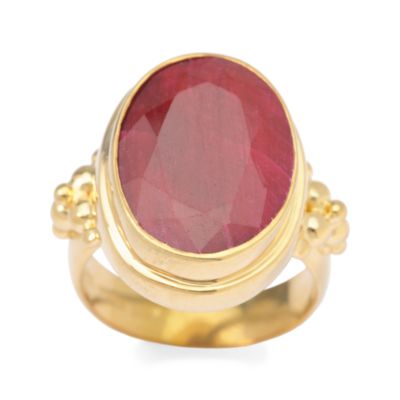 8.50 Carat Ruby Ring In Vermeil &mdash; Alt Image 1