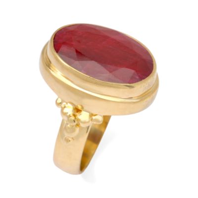 8.50 Carat Ruby Ring In Vermeil &mdash; Alt Image 2