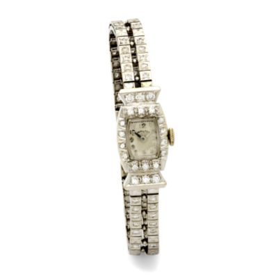 C. 1950 'Hamilton' 1.75 ct. t.w. Diamond Ladies' Watch In 14kt White Gold 6.5" &mdash; Alt Image 1