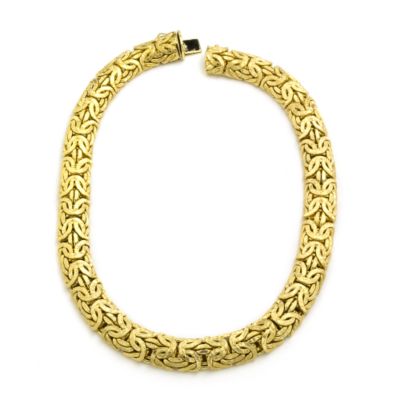 14kt Italian Yellow Gold 14mm Byzantine Necklace  16" &mdash; Alt Image 1