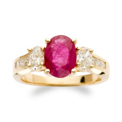 2.00 Carat Ruby Ring With Diamond In 14kt Yellow Gold. Size 7 &mdash; Alt Image 1