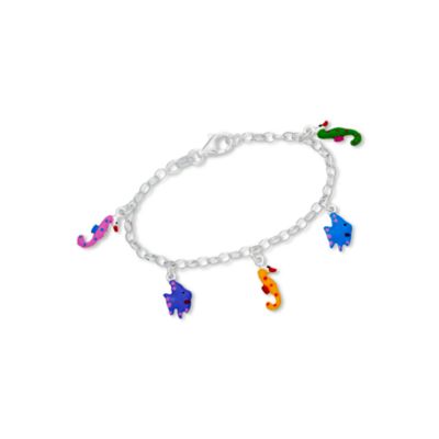 Child's Sterling and Enamel Sea Creature Charm Bracelet. 6" &mdash; Alt Image 1