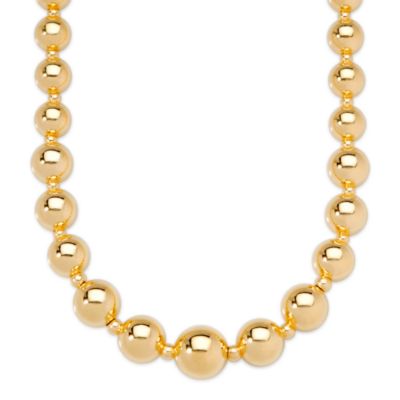 14kt Yellow Gold Graduated Bead Necklace. 17.5" &mdash; Alt Image 1